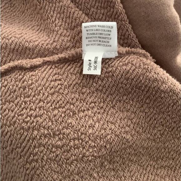 Bobi French Terry Tunic In Java Funnel Neck Waist Adjustable Drawstring Medium - Picture 10 of 10